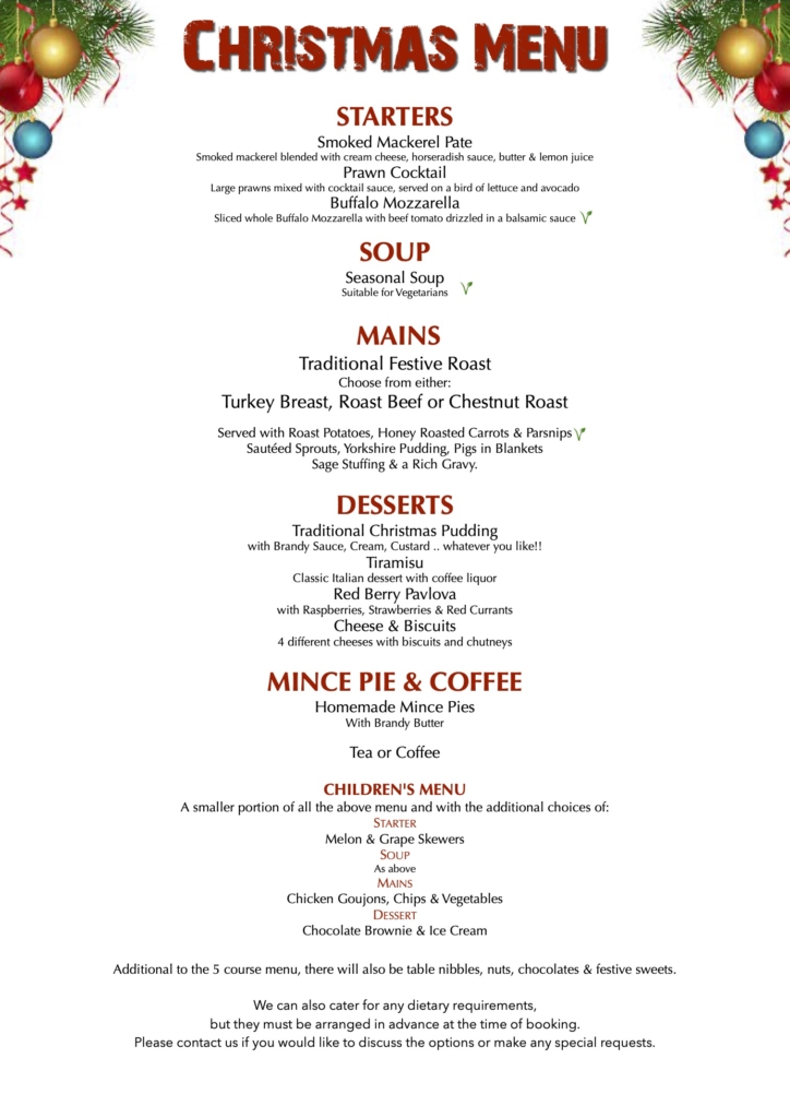 Christmas Day Menu 2025